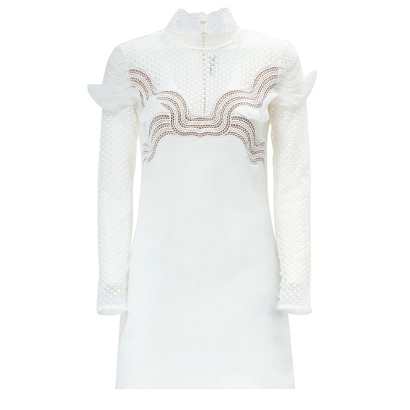 self portrait wave guipure mini dress